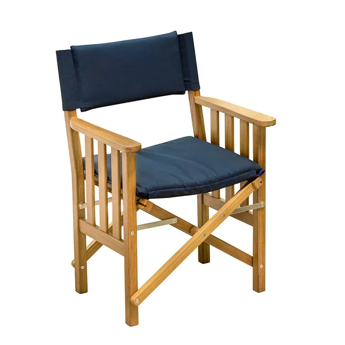 Whitecap Director’s Chair II w/Navy Cushion – Teak