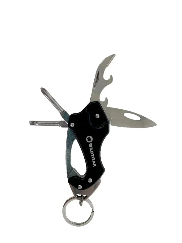 Wildtrak™ 6 in 1 Multi Function Tool Key Ring with Army Knife