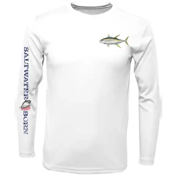 Yellowfin Tuna on Chest Long Sleeve UPF 50+ Dry-Fit Shirt